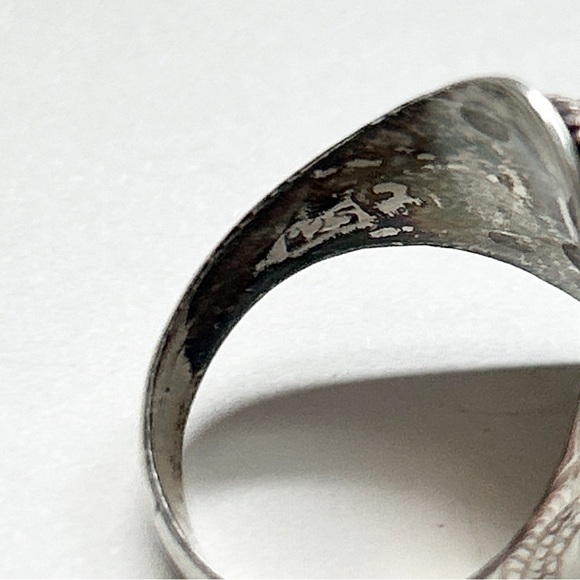 Vintage Amber Sterling Silver Ring - Picture 10 of 11